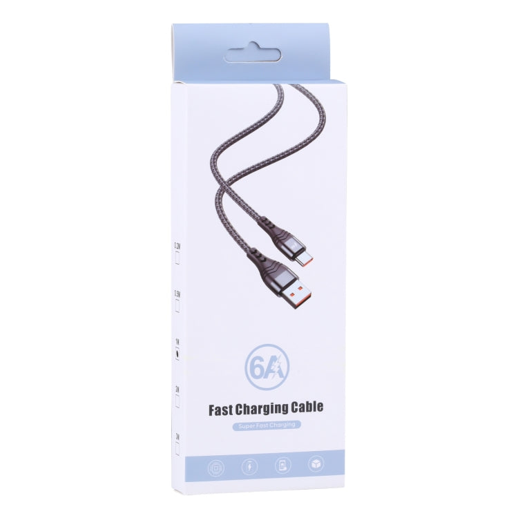 ADC-005 6A USB to USB-C / Type-C Weave Fast Charging Data Cable, Length:1m(Black) by buy2fix