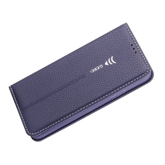 For iPhone XS / X GEBEI PU+TPU Horizontal Flip Protective Case with Holder & Card Slots(Blue) by GEBEI