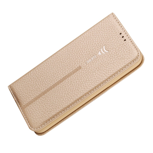 For iPhone XS / X GEBEI PU+TPU Horizontal Flip Protective Case with Holder & Card Slots(Gold) by GEBEI