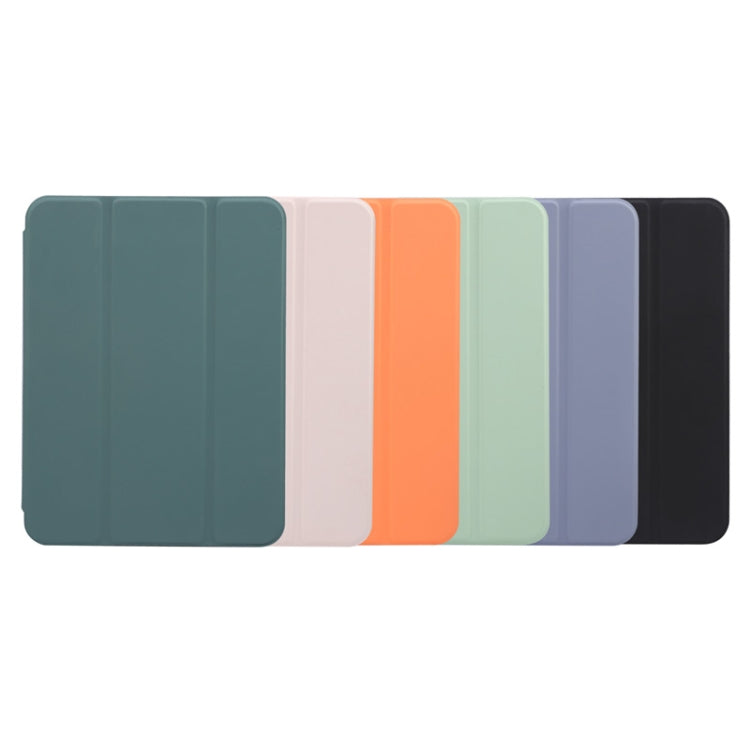 For iPad mini 6 / mini 2024 Voltage Skin Texture Transparent TPU Smart Leather Tablet Case with 3-Folding Holder & Pen Slot(Baby Blue) by buy2fix