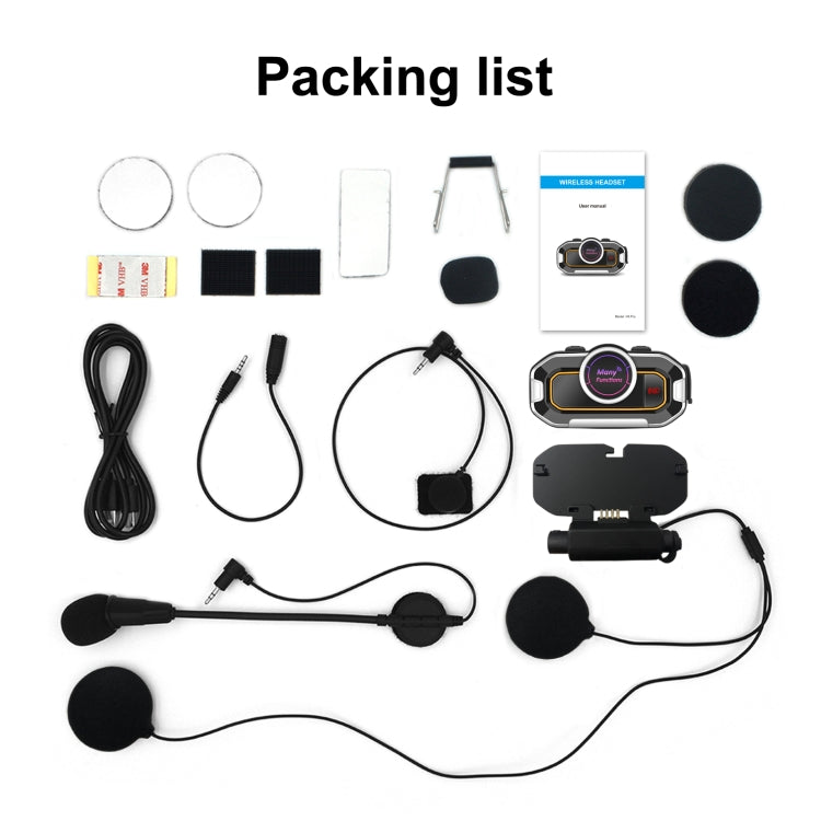 V9 Pro Motorcycle Helmet Bluetooth Walkie-talkie Support FM(Black) by buy2fix