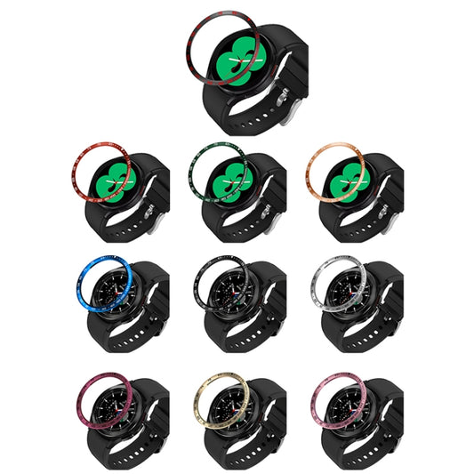 For Samsung Galaxy Watch4 Classic 46mm Smart Watch Steel Bezel Ring, E Version(Silver Ring Black Letter) by buy2fix
