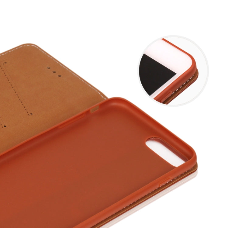 For iPhone SE 2020 & 8 & 7 GEBEI PU+TPU Horizontal Flip Protective Case with Holder & Card Slots(Brown) by GEBEI