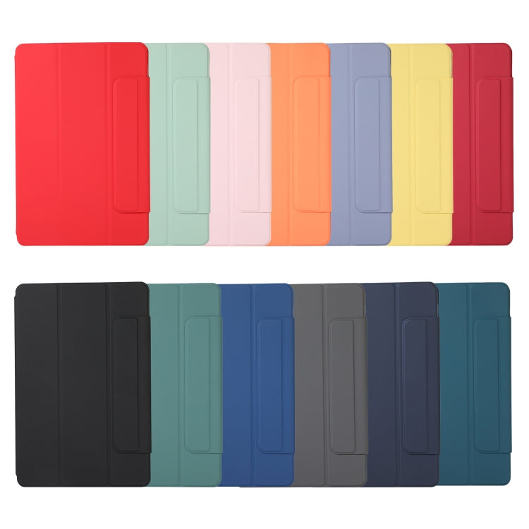 For Xiaomi Pad 5 / Pad 5 Pro Solid Color Magnetic Buckle Horizontal Flip Leather Case with Holder(Dark Blue) by buy2fix