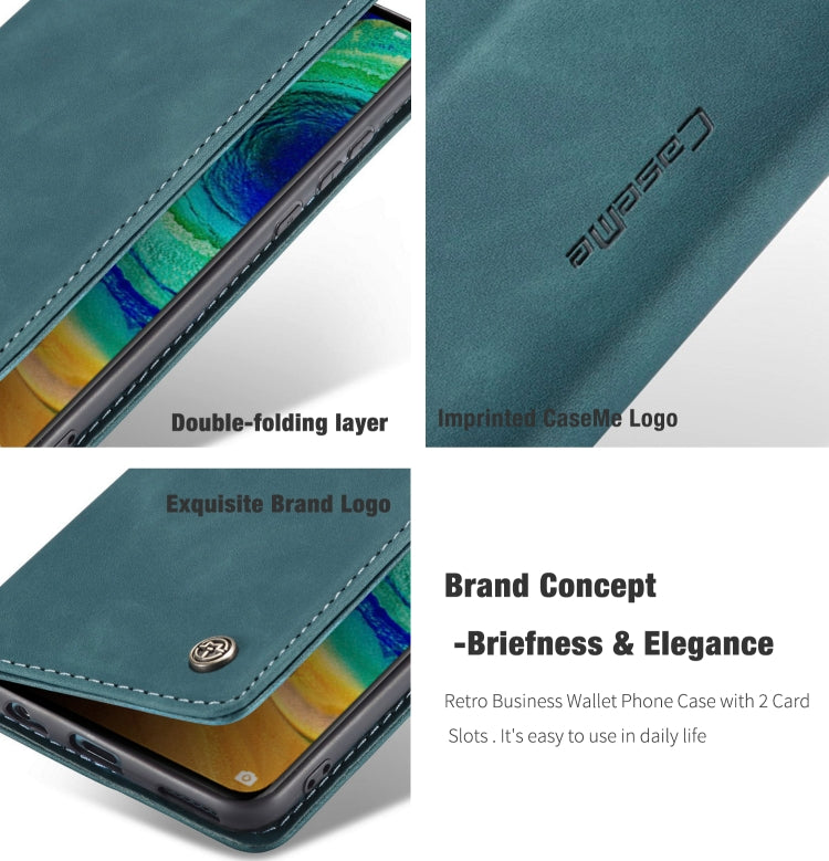 For Huawei Mate 30 4G / 5G CaseMe-013 Multifunctional Horizontal Flip Leather Case with Card Slot & Holder & Wallet(Blue) by CaseMe