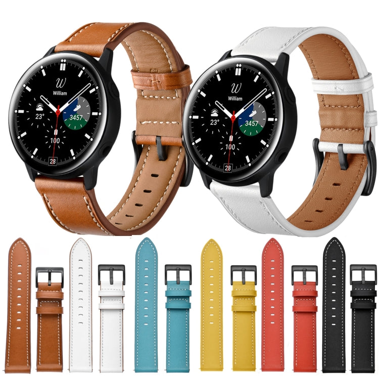 For Samsung Galaxy Watch 3 45mm Leather Watch Band(Brown) by buy2fix