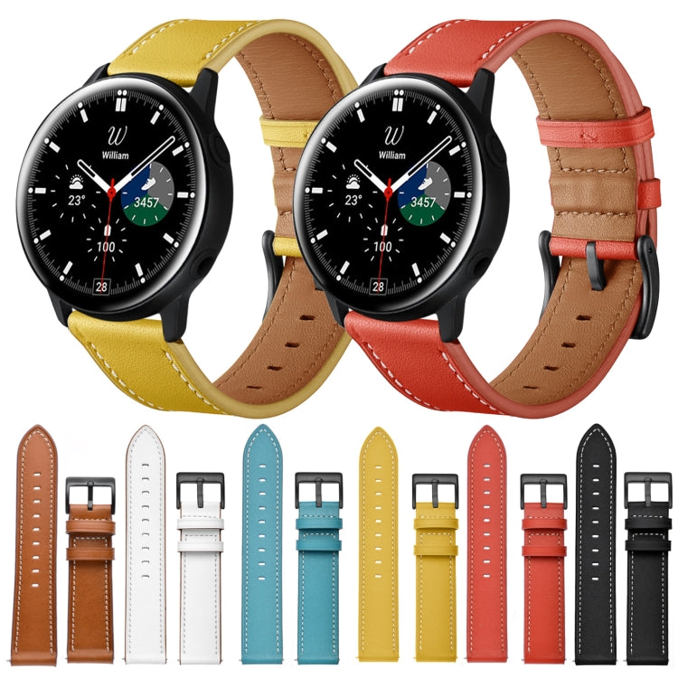 For Samsung Galaxy Watch 46mm Leather Watch Band(Brown) by buy2fix