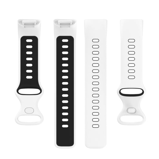 For Fitbit Charge 5 Two-color Silicone Watch Band(White Black) by buy2fix