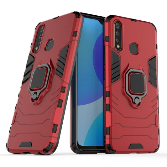 For Vivo U3 & Y19 Shockproof PC + TPU Protective Case with Magnetic Ring Holder(Red) by buy2fix