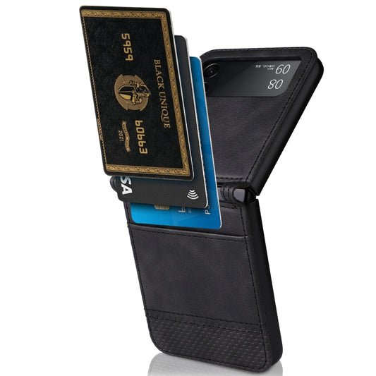 For Samsung Galaxy Z Flip3 5G Retro Crazy Horse Texture Leather Case with Card Slots(Black) by buy2fix