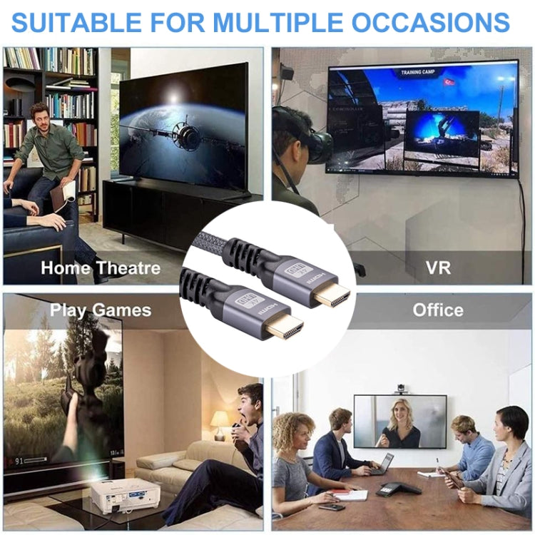 HDMI 2.0 Male to HDMI 2.0 Male 4K Ultra-HD Braided Adapter Cable, Cable Length:1m(Grey) by buy2fix