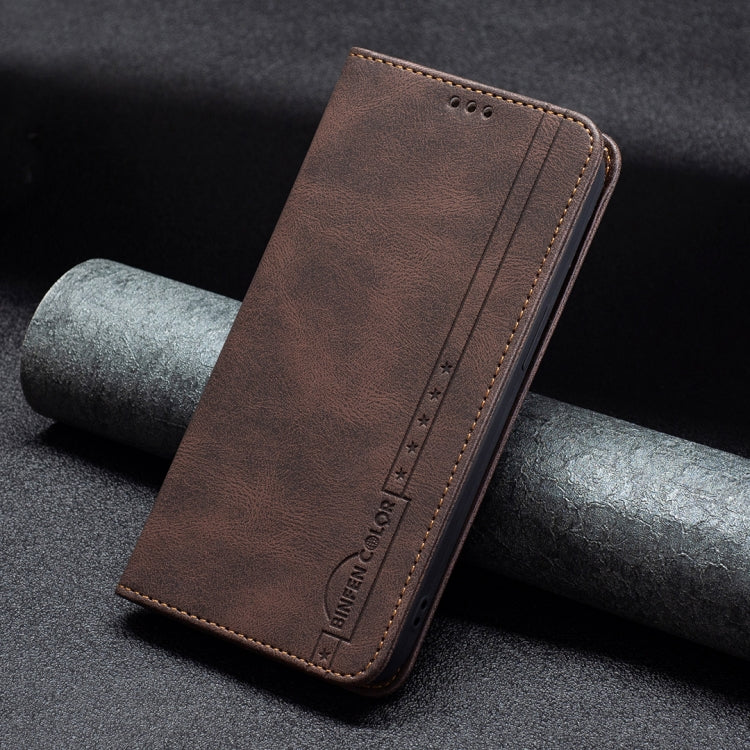 For Xiaomi Poco X3 / X3 NFC Magnetic RFID Blocking Anti-Theft Leather Case with Holder & Card Slots & Wallet(Brown) by buy2fix