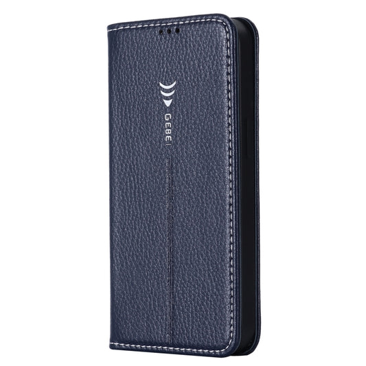 For iPhone 13 Pro Max GEBEI PU+TPU Horizontal Flip Protective Case with Holder & Card Slots (Blue) by GEBEI