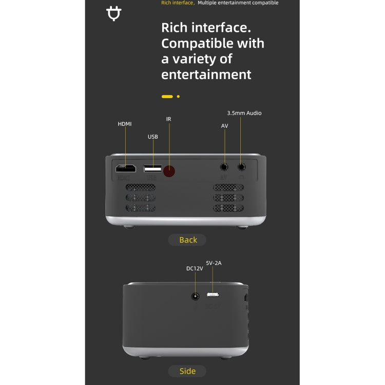 T20 320x240 400 Lumens Portable Home Theater LED HD Digital Projector, Basic Version US Plug(Silver) by buy2fix