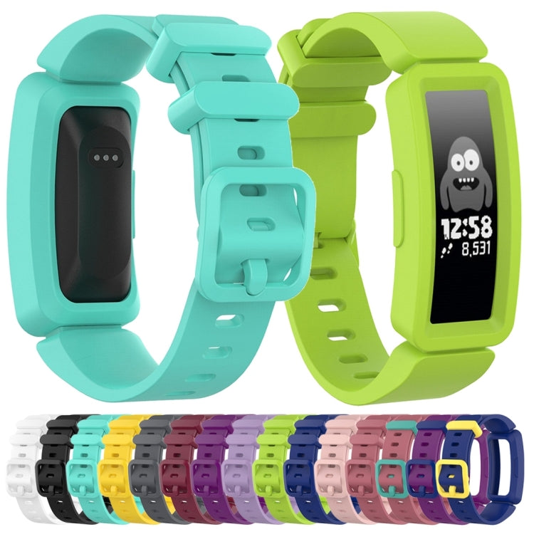 For Fitbit Inspire HR / Ace 2 Silicone Smart Watch Watch Band(Blue + Yellow Buckle) by buy2fix