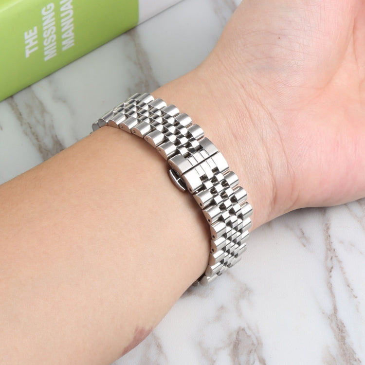 For Samsung Galaxy Watch4 40mm/44mm Five-bead Stainless Steel Watch Band(Silver) by buy2fix