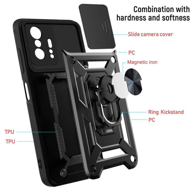 For Xiaomi Mi 11T / 11T Pro Sliding Camera Cover Design TPU+PC Protective Case(Black) by buy2fix