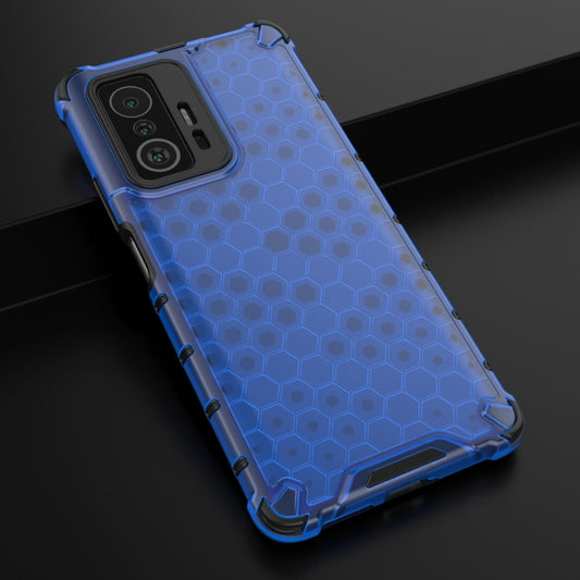 For Xiaomi Mi 11T / 11T Pro Shockproof Honeycomb PC + TPU Phone Case(Blue) by buy2fix