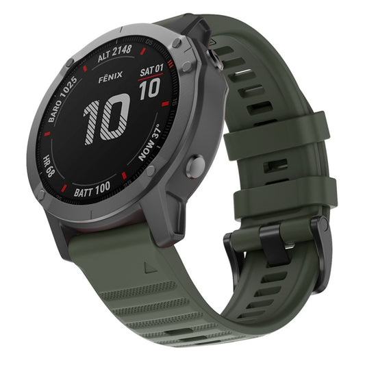 For Garmin Fenix 6X 26mm Silicone Smart Watch Watch Band(Army Green) by buy2fix