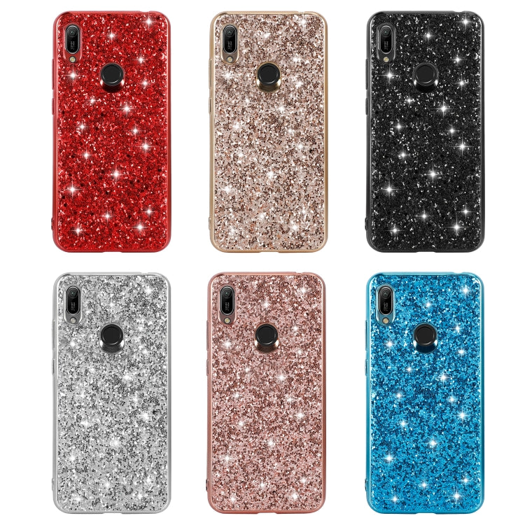 For Huawei Y6 Prime Glittery Powder Shockproof TPU Case(Black) by buy2fix