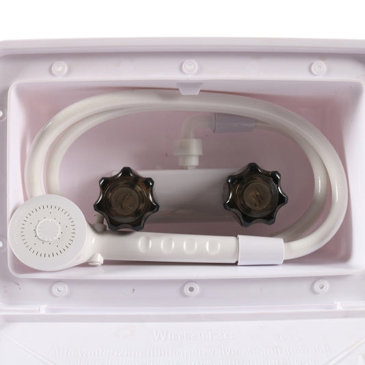 A6622-01 White RV External Shower Box Head with Hose by buy2fix