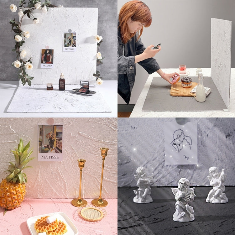 80 x 60cm Retro PVC Cement Texture Board Photography Backdrops Board(White) by buy2fix