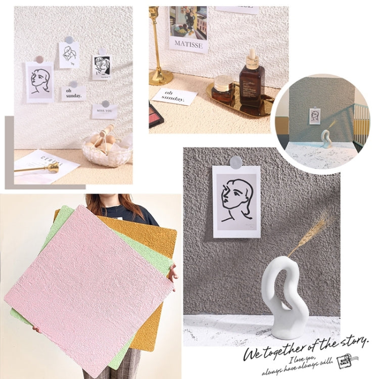 60 x 60cm PVC Backdrop Board Coarse Sand Texture Cement Photography Backdrop Board(Light Yellow) by buy2fix