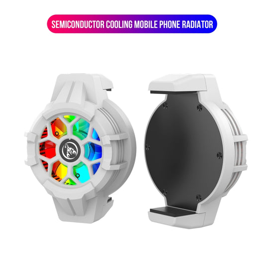 HXSJ P10 Portable Gaming Mobile Phone Radiator Holder with Rainbow Backlight(White) by HXSJ