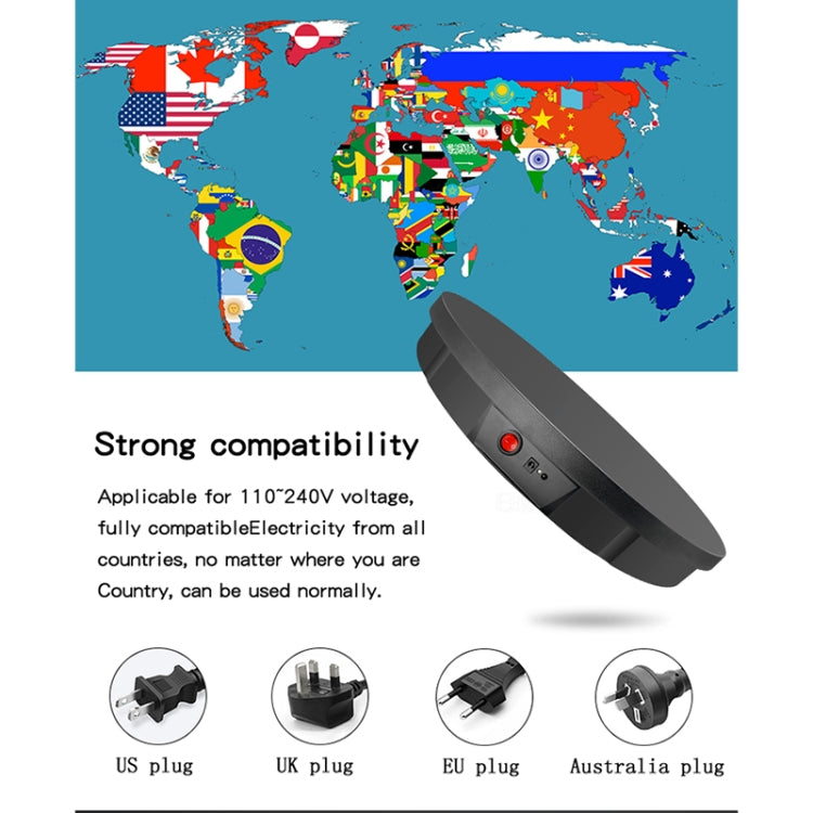 52cm Remote Control Electric Rotating Turntable Display Stand Video Shooting Props Turntable, Charging Power, Power Plug:UK Plug(Black) by buy2fix