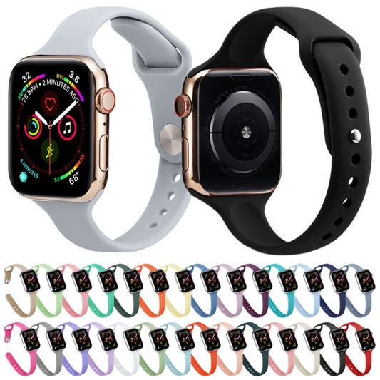Slimming Silicone Watch Band For Apple Watch Ultra 49mm&Watch Ultra 2 49mm / Series 9&8&7 45mm / SE 3&SE 2&6&SE&5&4 44mm / 3&2&1 42mm(Black) by buy2fix