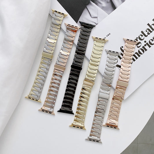 Lightning Shape Stainless Steel Watch Band For Apple Watch Series 9&8&7 41mm / SE 3&SE 2&6&SE&5&4 40mm / 3&2&1 38mm(Black) by buy2fix