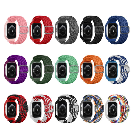 TPU Frame Buckle Braid Integrated Watch Band For Apple Watch Series 6 & SE & 5 & 4 40mm / 3 & 2 & 1 38mm(Black and White) by buy2fix