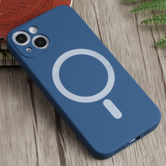 For iPhone 13 mini Liquid Silicone Shockproof Magsafe Case (Navy Blue) by buy2fix