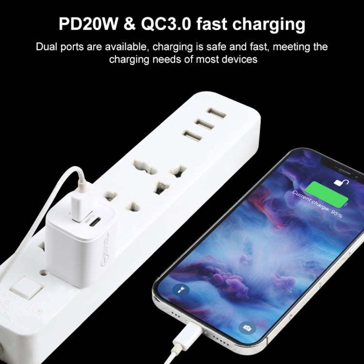 20WACB 20W QC3.0 + PD Quick Charger, Plug Specification:EU Plug(White) by buy2fix