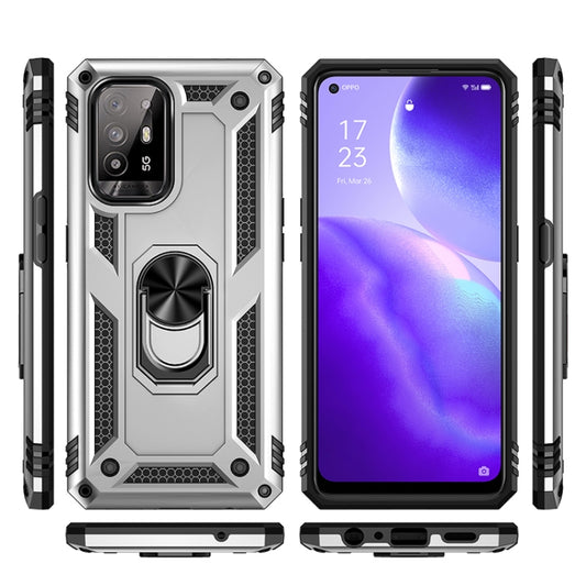For OPPO Reno5 Z Shockproof TPU + PC Phone Protective Case with 360 Degree Rotating Holder(Silver) by buy2fix