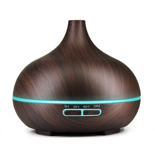 USB 400ml Wood Texture Fragrance Machine Pointed Mouth Humidifier Automatic Alcohol Sprayer with Colorful LED Light & Remote Control(Coffee) by buy2fix