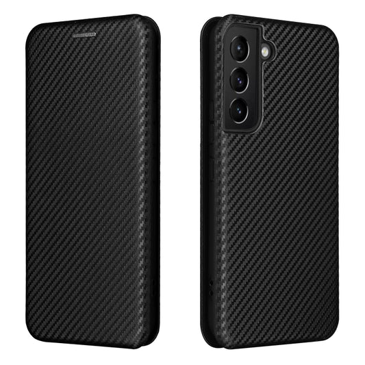 For Samsung Galaxy S22 Carbon Fiber Texture Horizontal Flip Leather Phone Case(Black) by buy2fix