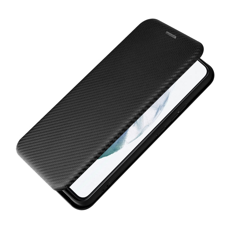 For Samsung Galaxy S22 Carbon Fiber Texture Horizontal Flip Leather Phone Case(Black) by buy2fix