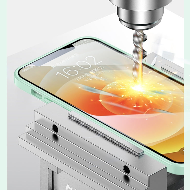 For iPhone 13 Pro Max 360 Full Coverage Glass Phone Case (White) by buy2fix