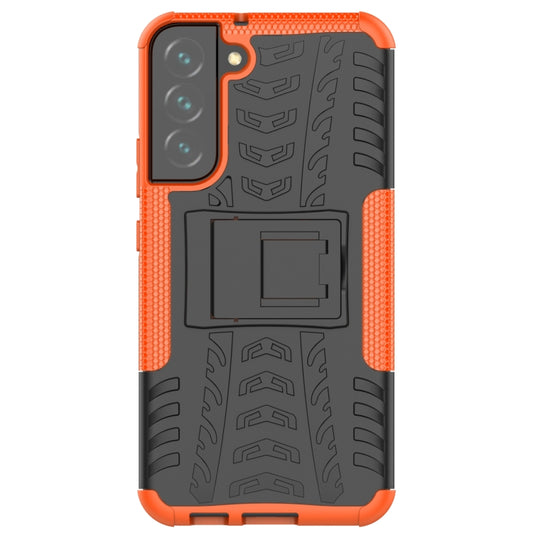 For Samsung Galaxy S22+ 5G Tire Texture Shockproof TPU+PC Phone Case with Holder(Orange) by buy2fix