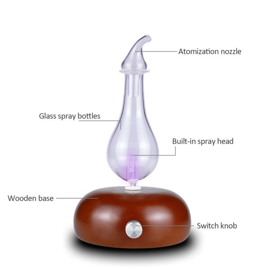 Wood Essential Oil Diffuser Aromatherapy Machine Automatic Alcohol Sprayer, Plug Specification:UK Plug(Dark Brown) by buy2fix