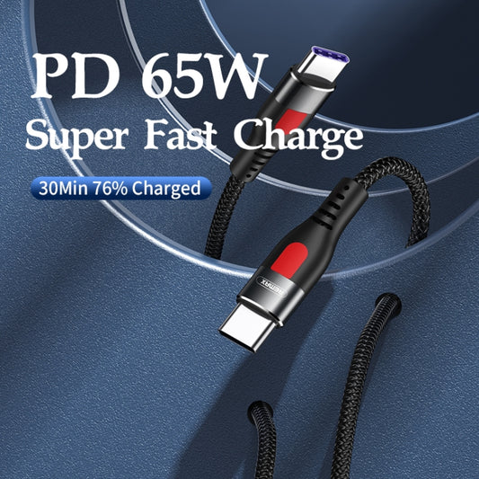 REMAX RC-195 Lesu Series PD 65W USB-C / Type-C to USB-C / Type-C Fast Charging Data Cable, Cable Length: 1m(Black) by REMAX