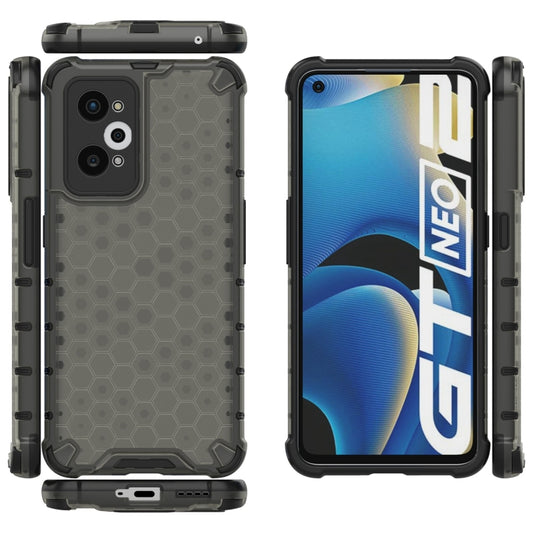 For OPPO Realme GT Neo2 5G Shockproof Honeycomb PC + TPU Phone Case(Black) by buy2fix