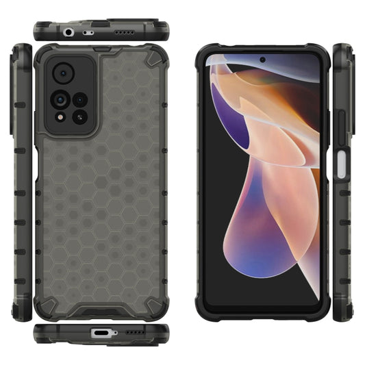 For Xiaomi Redmi Note 11 Pro 5G Shockproof Honeycomb PC + TPU Phone Case(Black) by buy2fix
