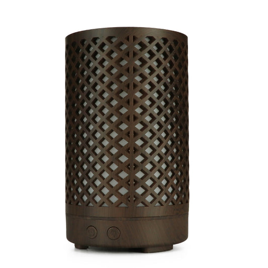 USB 200ml Hollow-out Forest Pattern Wooden Essential Oil Aromatherapy Machine Ultrasonic Humidifier Automatic Alcohol Sprayer(Dark Brown-1) by buy2fix