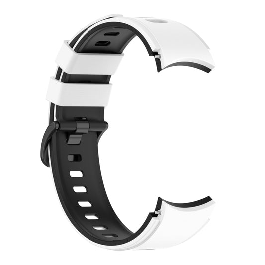 For Samsung Galaxy Watch4 Classic 42mm / 46mm Two-color Silicone Strap Watch Band(White Black) by buy2fix