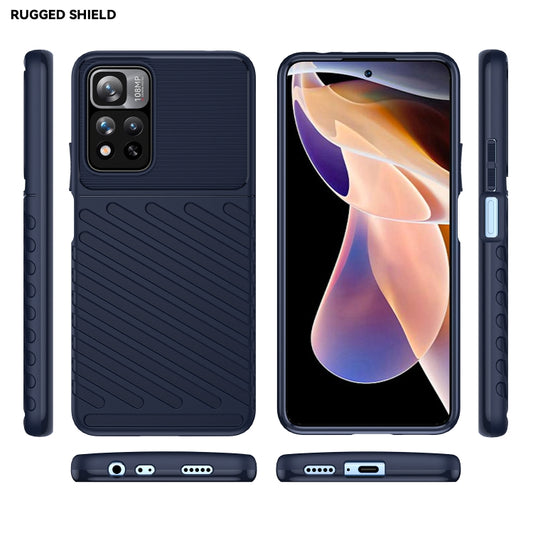 For Xiaomi Redmi Poco M4 Pro 5G Thunderbolt Shockproof TPU Soft Phone Case(Blue) by buy2fix