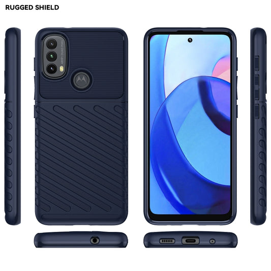 For Motorola Moto E20 / E30 / E40 Thunderbolt Shockproof TPU Soft Phone Case(Blue) by buy2fix