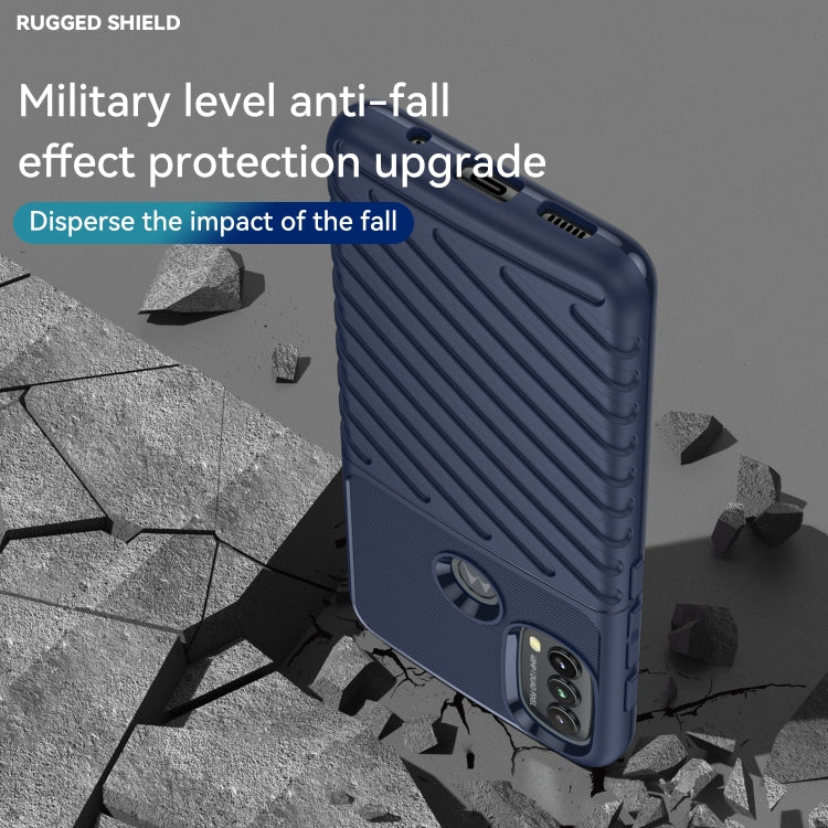 For Motorola Moto E20 / E30 / E40 Thunderbolt Shockproof TPU Soft Phone Case(Blue) by buy2fix