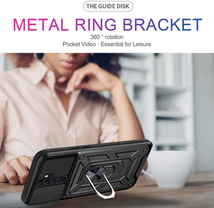 For OPPO A9 2020/A5 2020 Sliding Camera Cover Design TPU+PC Phone Protective Case(Black) by buy2fix